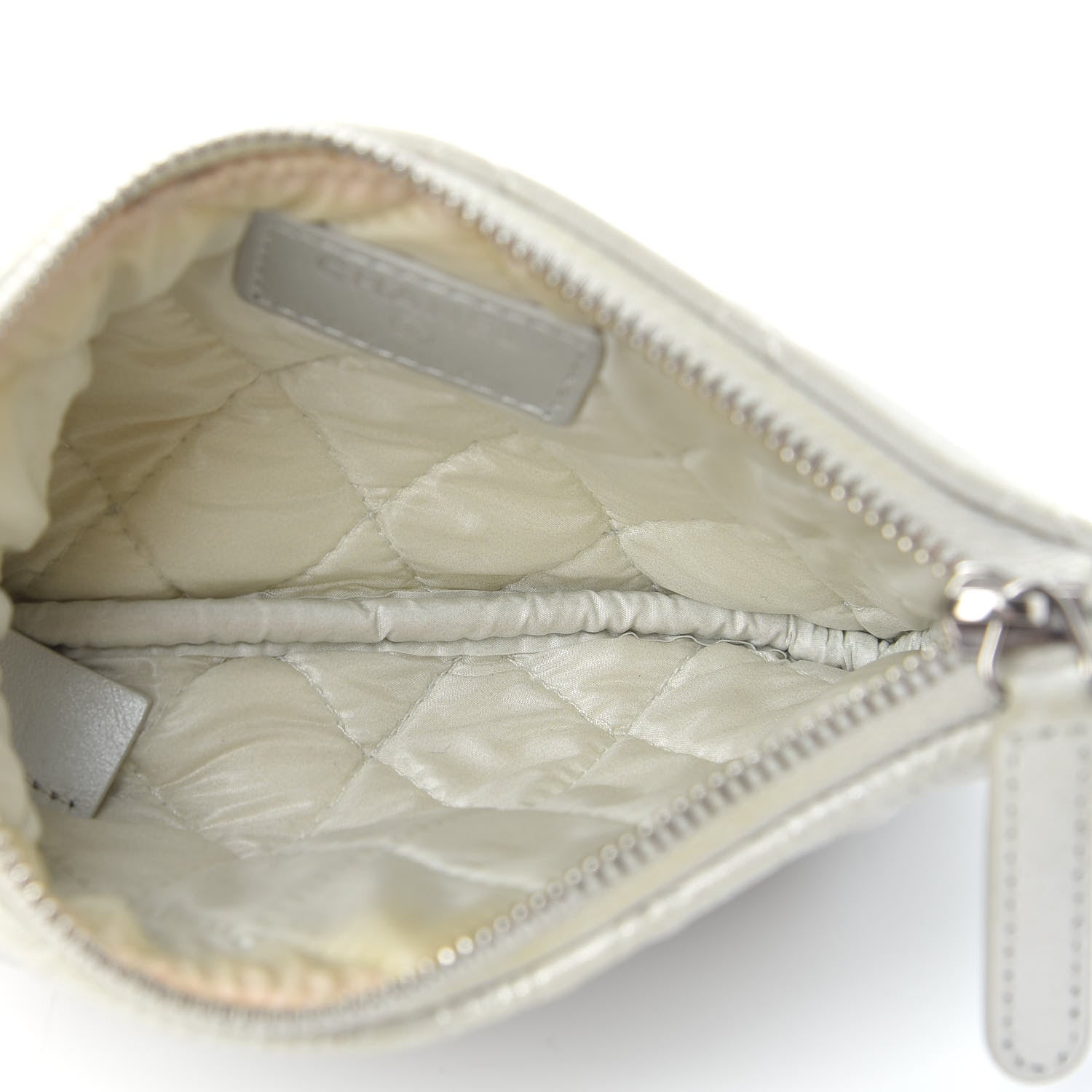 Chanel Metallic Lambskin Star Embossed Coin Purse Case Silver 5 of 8