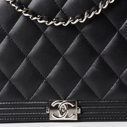 Chanel Lambskin Quilted Boy Wallet On Chain WOC Black 11 of 12