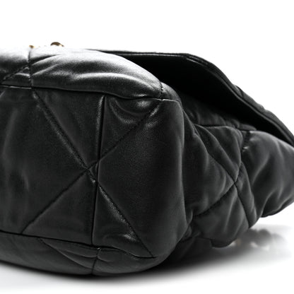 Chanel Goatskin Quilted Large Chanel 19 Flap Black 10 of 12