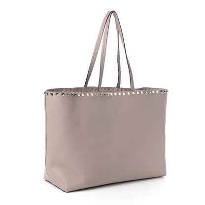 Valentino Garavani Grained Calfskin Rockstud Shoulder Tote Poudre 2 of 4