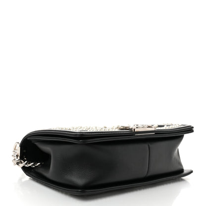 Chanel Calfskin Pearl Chevron Medium Boy Flap Black 4 of 11