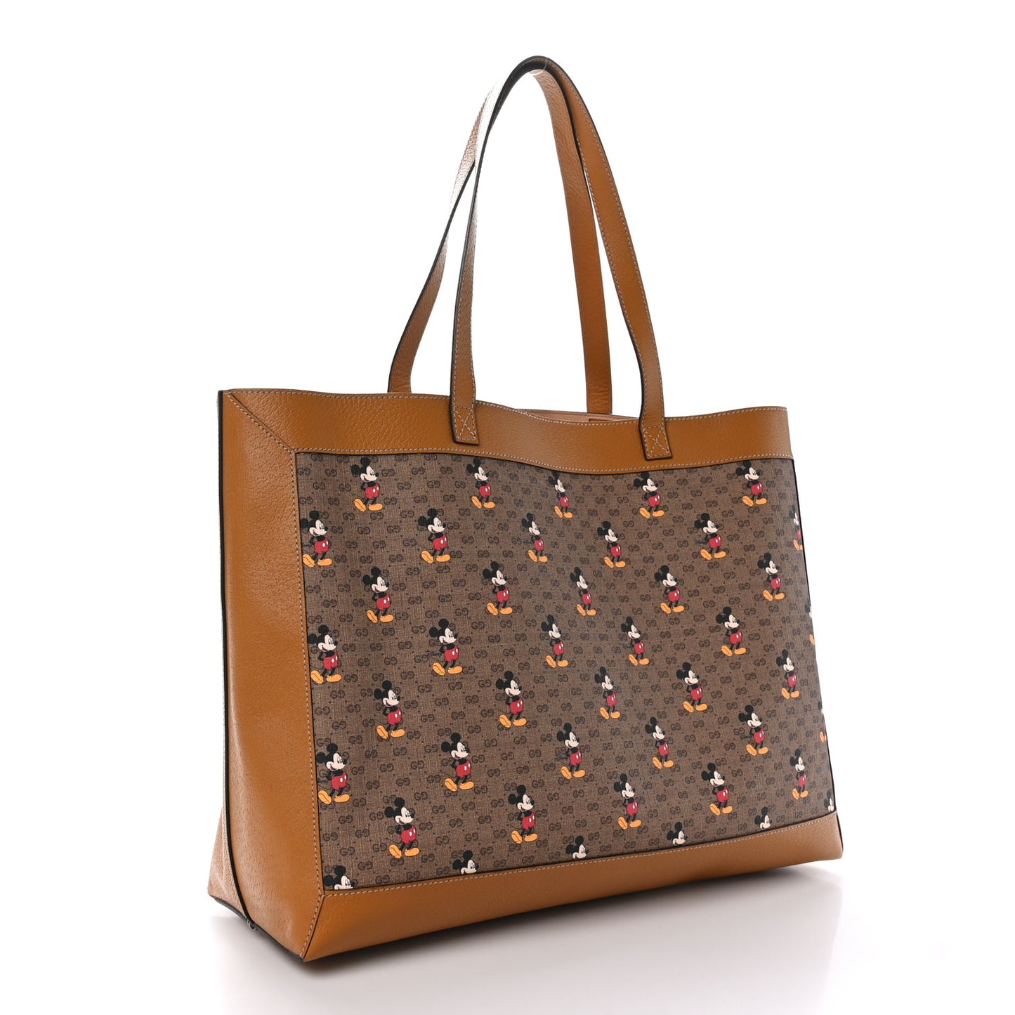 X DISNEY Mini Vintage GG Supreme Monogram Mickey Mouse Large Shopping Tote Beige Vintage Sun Oil