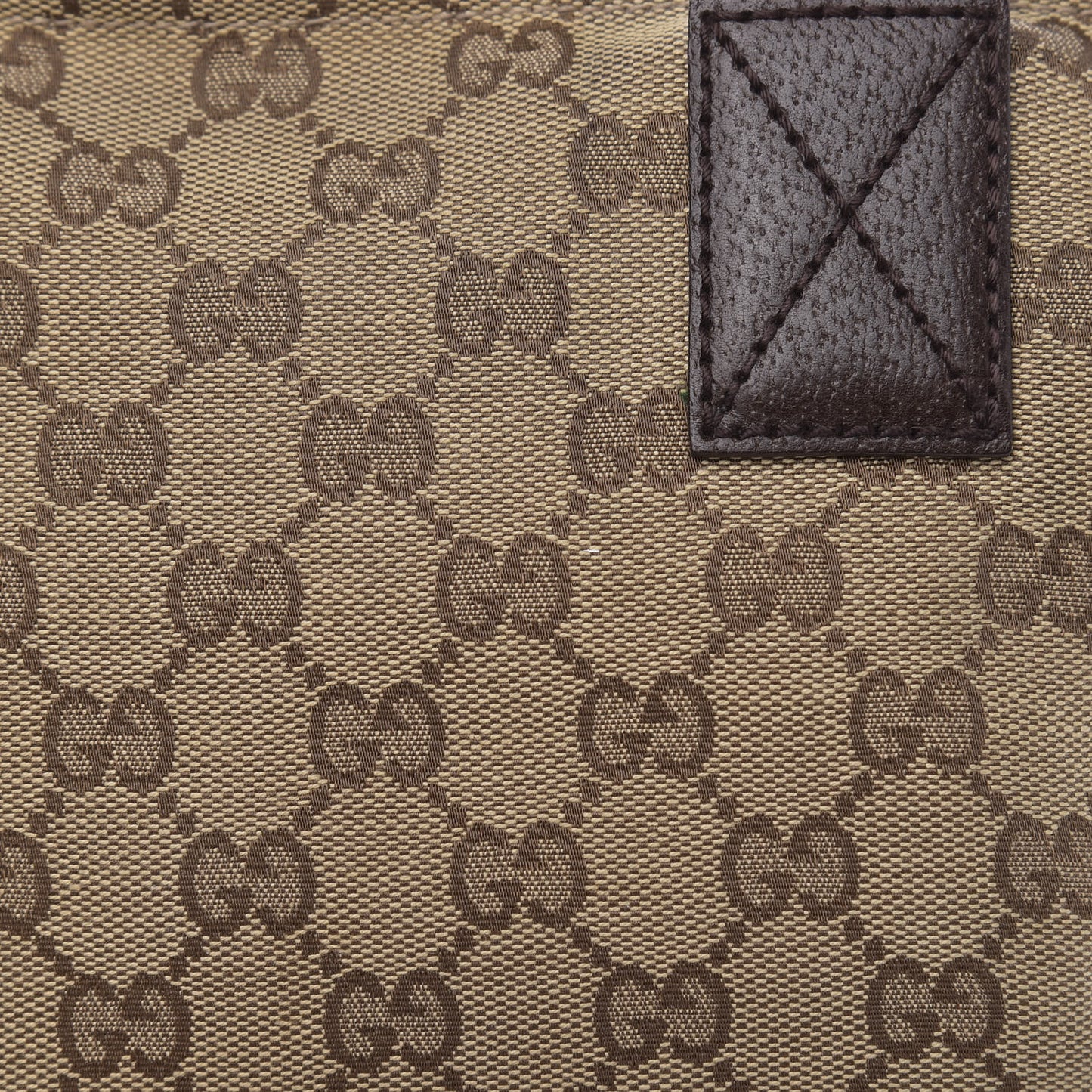 GG Monogram Medium Web Handle Bucket Tote Dark Brown