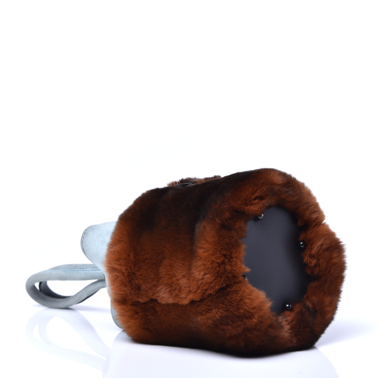 Rabbit Fur Lambskin Mini Roxy Bucket Rust