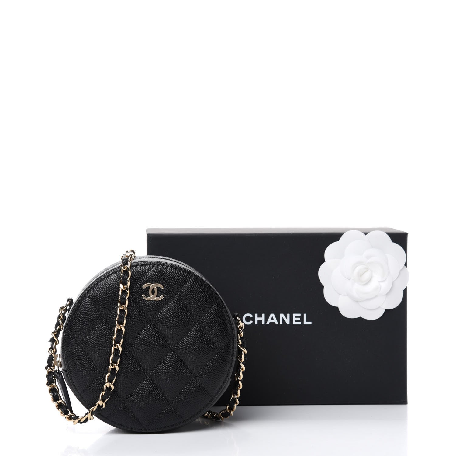Chanel Caviar Quilted Round Clutch With Chain Black 12 of 12