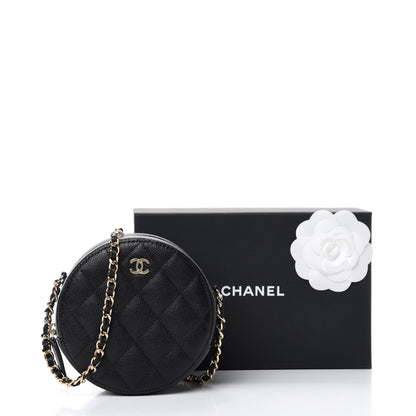 Chanel Caviar Quilted Round Clutch With Chain Black 12 of 12