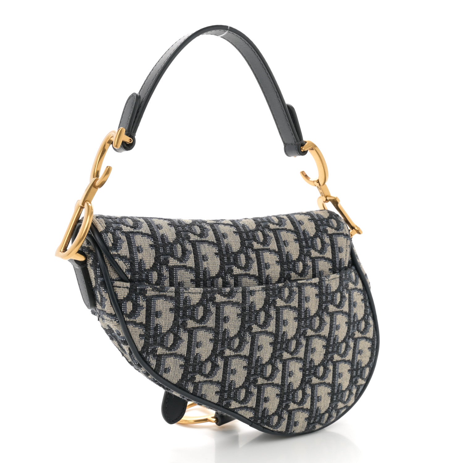 Christian Dior Oblique Mini Saddle Bag Blue 3 of 10
