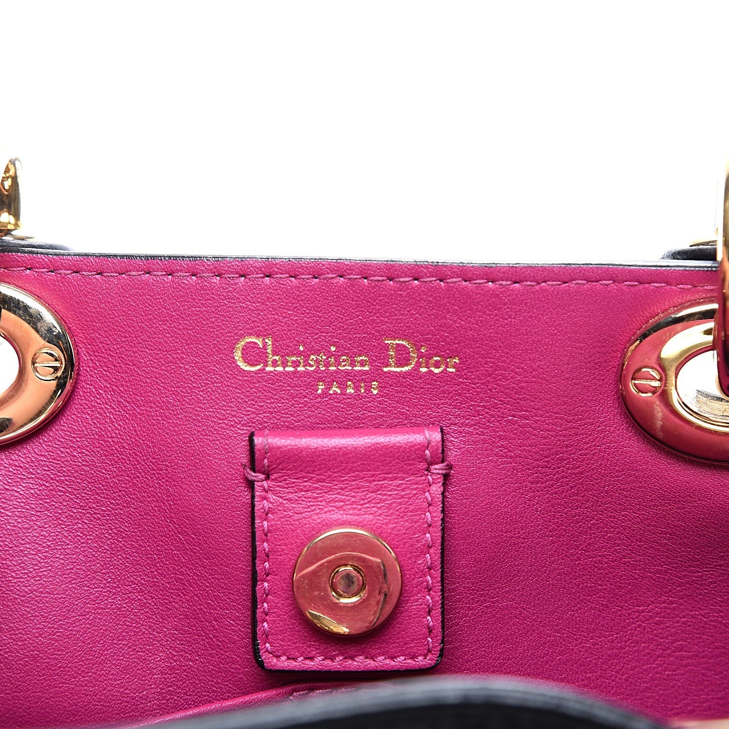 Christian Dior Bullcalf Small Diorissimo Tote Black Rose Indien 5 of 9