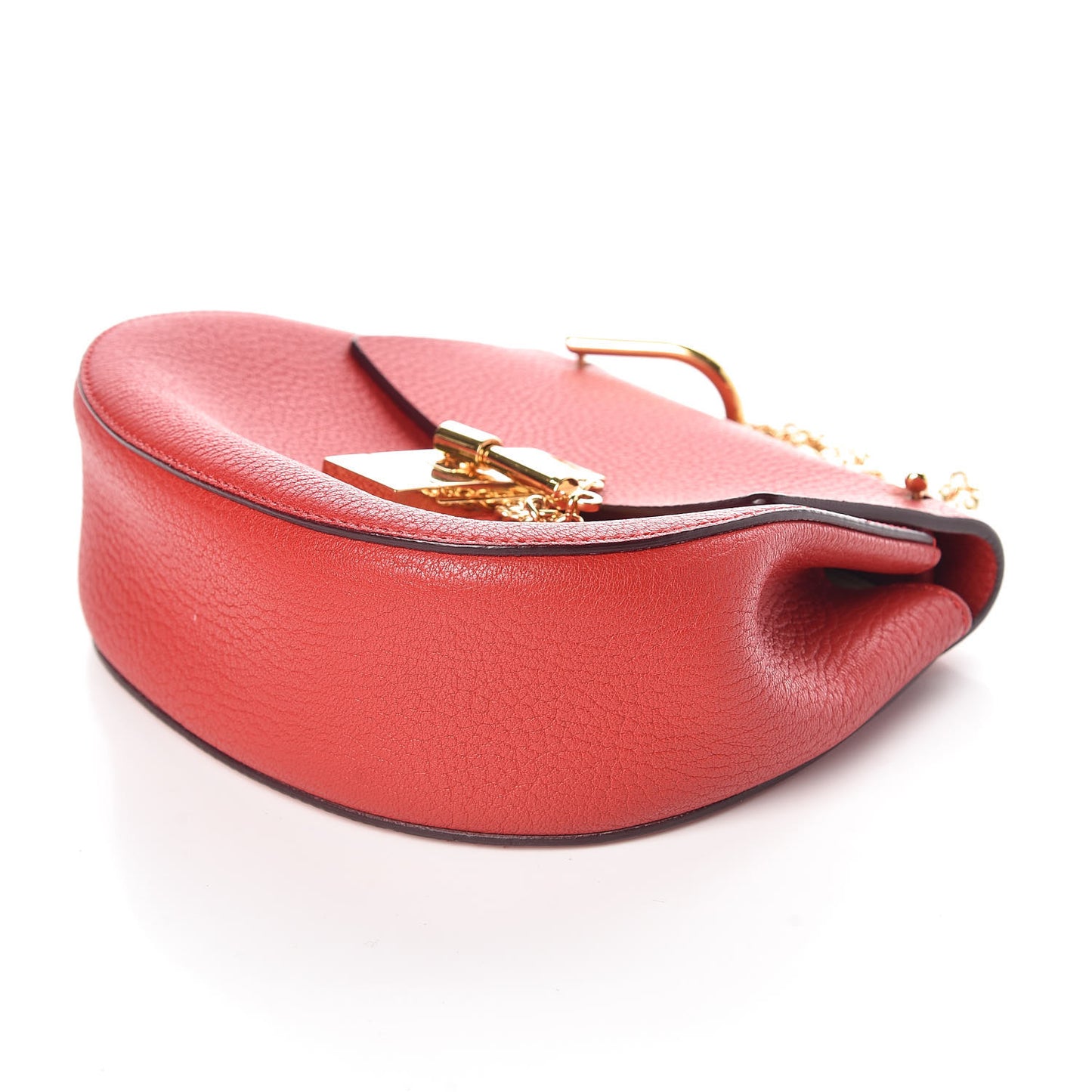 Grained Lambskin Mini Drew Shoulder Bag Plaid Red