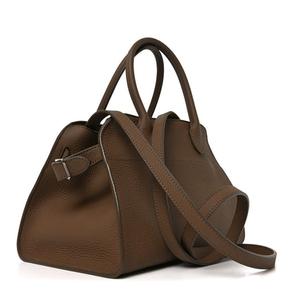 The Row Grained Calfskin Soft Margaux 10 Bag Dark Taupe 3 of 9