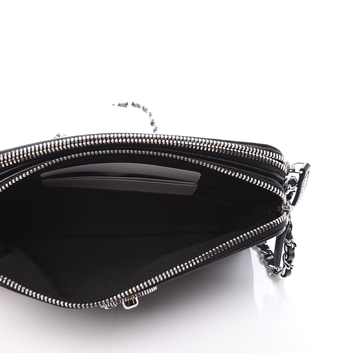 Chanel Caviar Quilted Small Vintage Mademoiselle Clutch With Chain Black 4 of 13