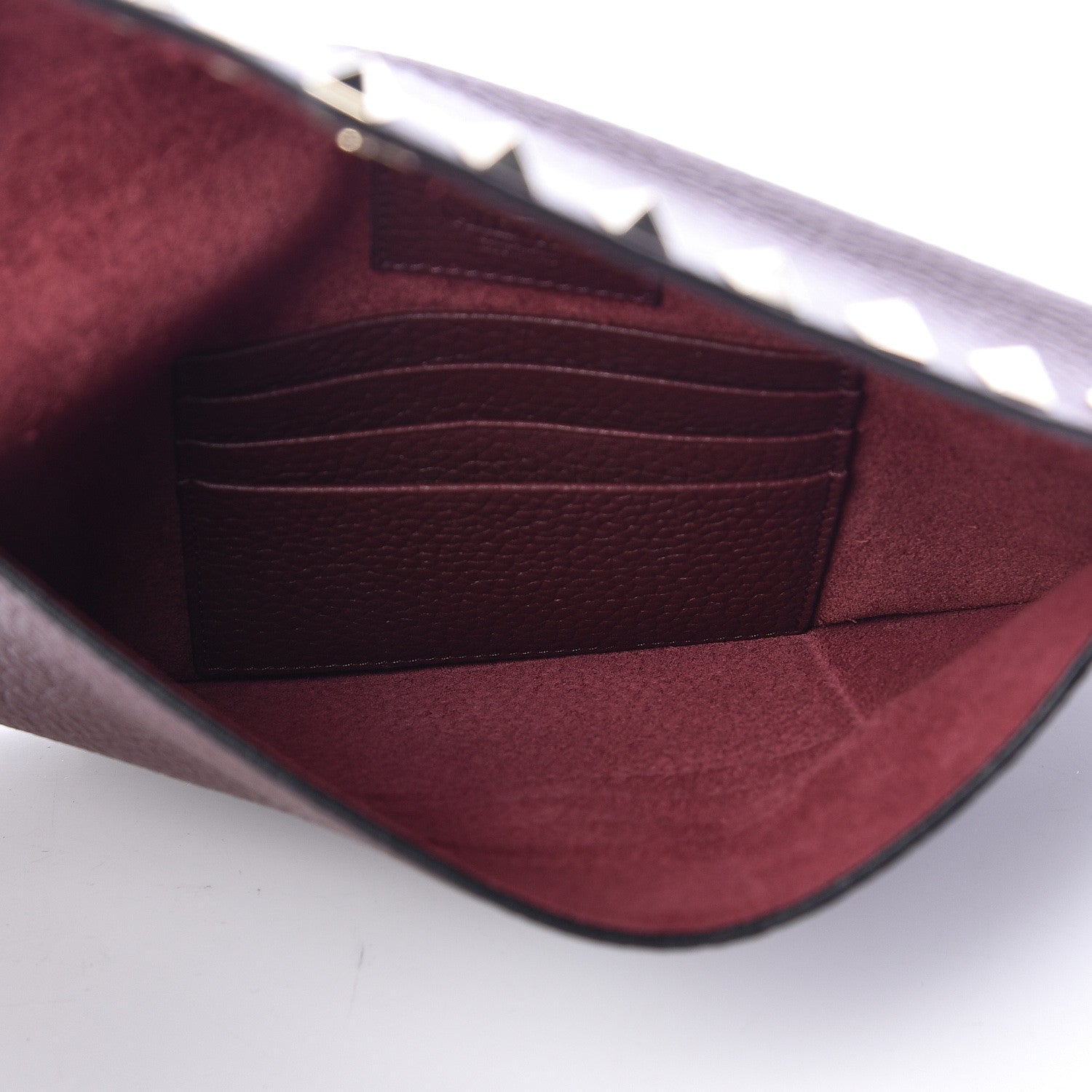 Valentino Garavani Pebbled Calfskin Medium Rockstud Envelope Flat Wristlet Pouch Rubin 5 of 9