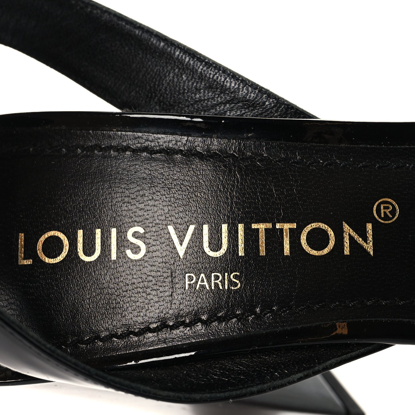 Patent Calfskin Shake Sandals 40 Black