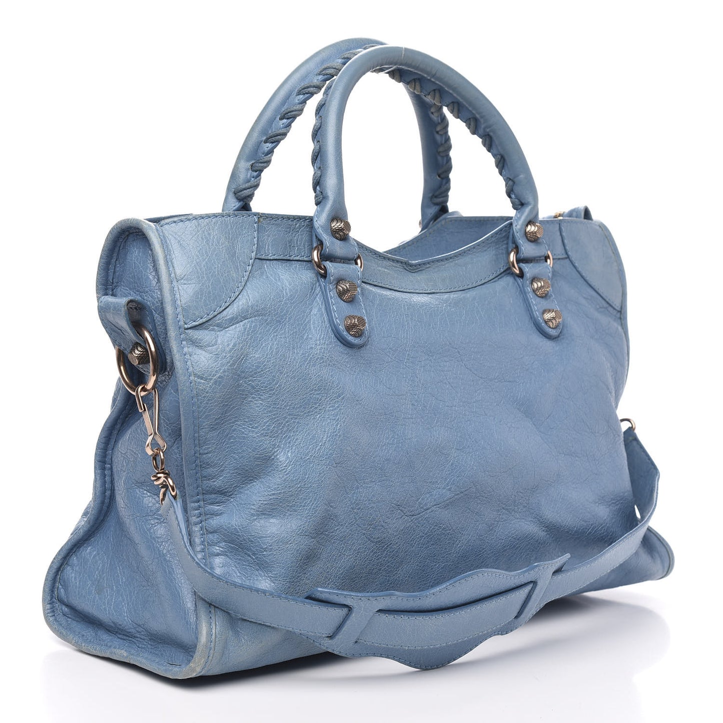 Agneau Giant 12 Rose Gold Hardware City Bleu Indigo