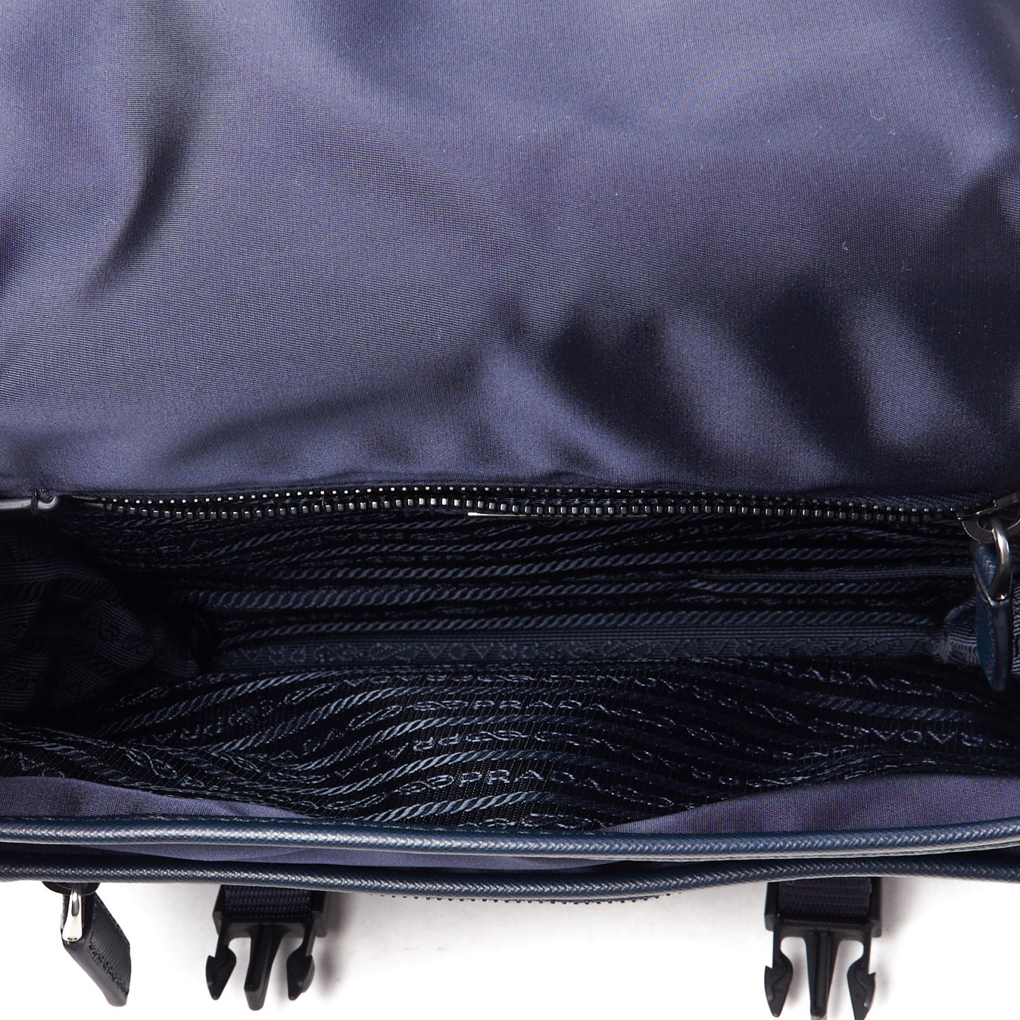 Tessuto Nylon Saffiano Logo Messenger Bag Baltico