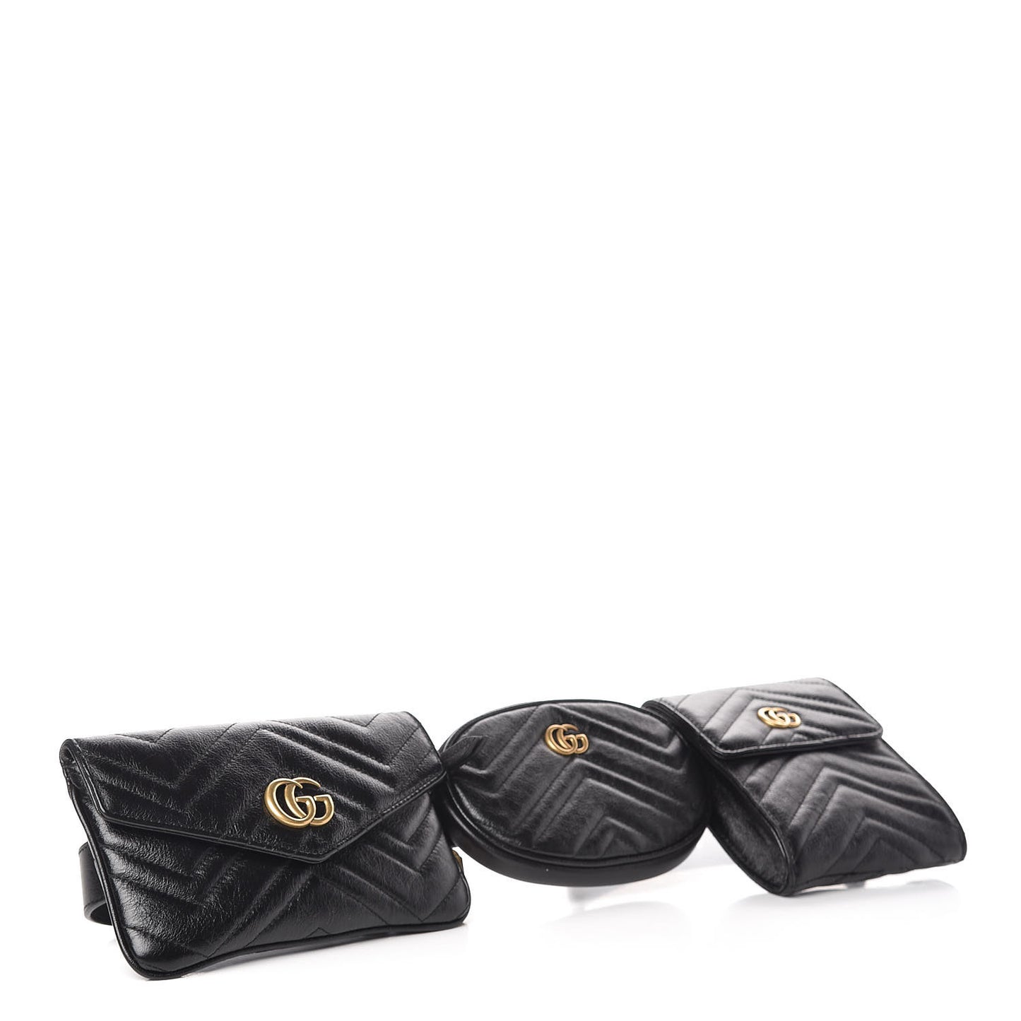 Calfskin Matelasse GG Marmont 2.0 Multi Belt Bag 85 34 Black