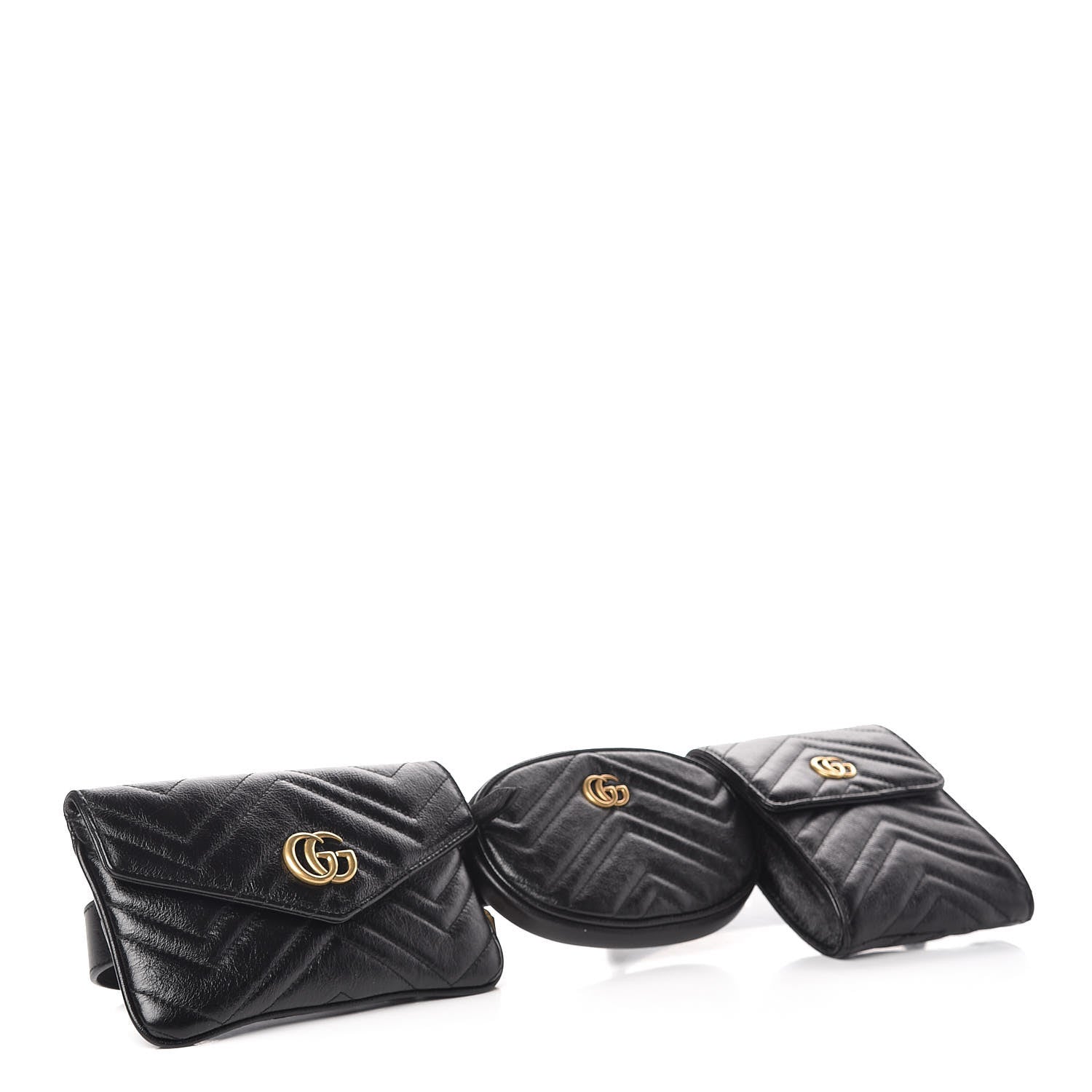 Gucci Calfskin Matelasse GG Marmont 2.0 Multi Belt Bag 85 34 Black 4 of 15