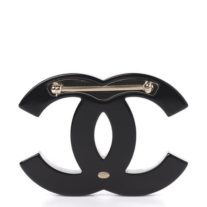 Chanel Crystal Enamel Stripe CC Brooch Gold Blue White 2 of 3