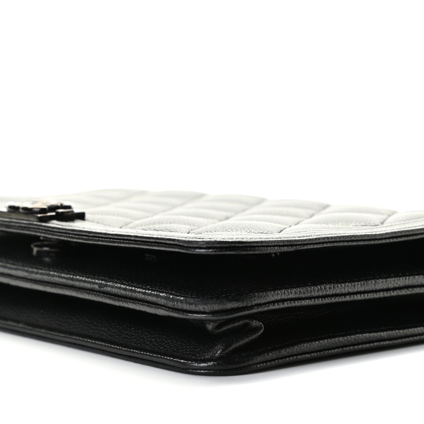 Caviar Quilted Boy Wallet On Chain WOC So Black