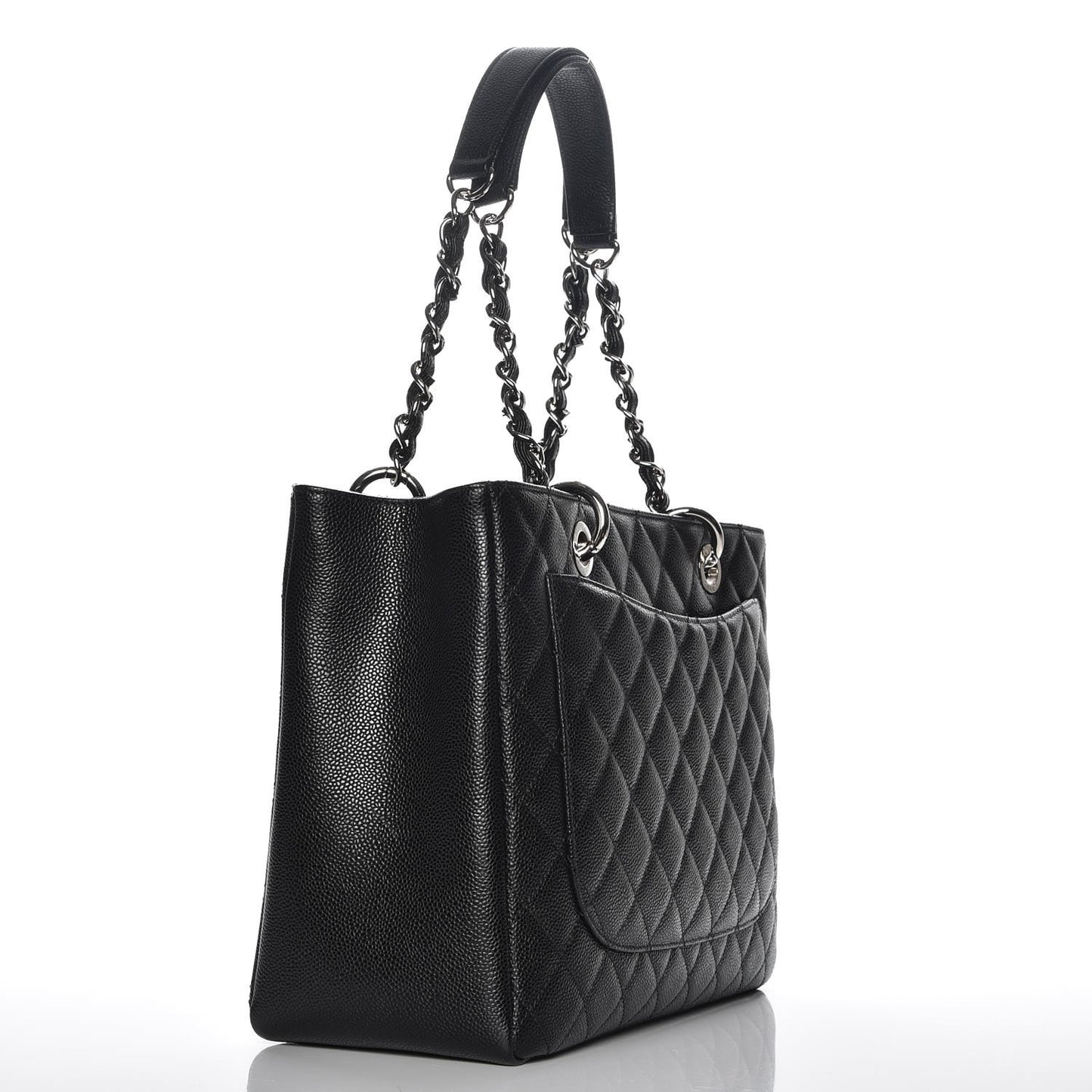 Caviar Quilted Grand Shopping Tote GST Black
