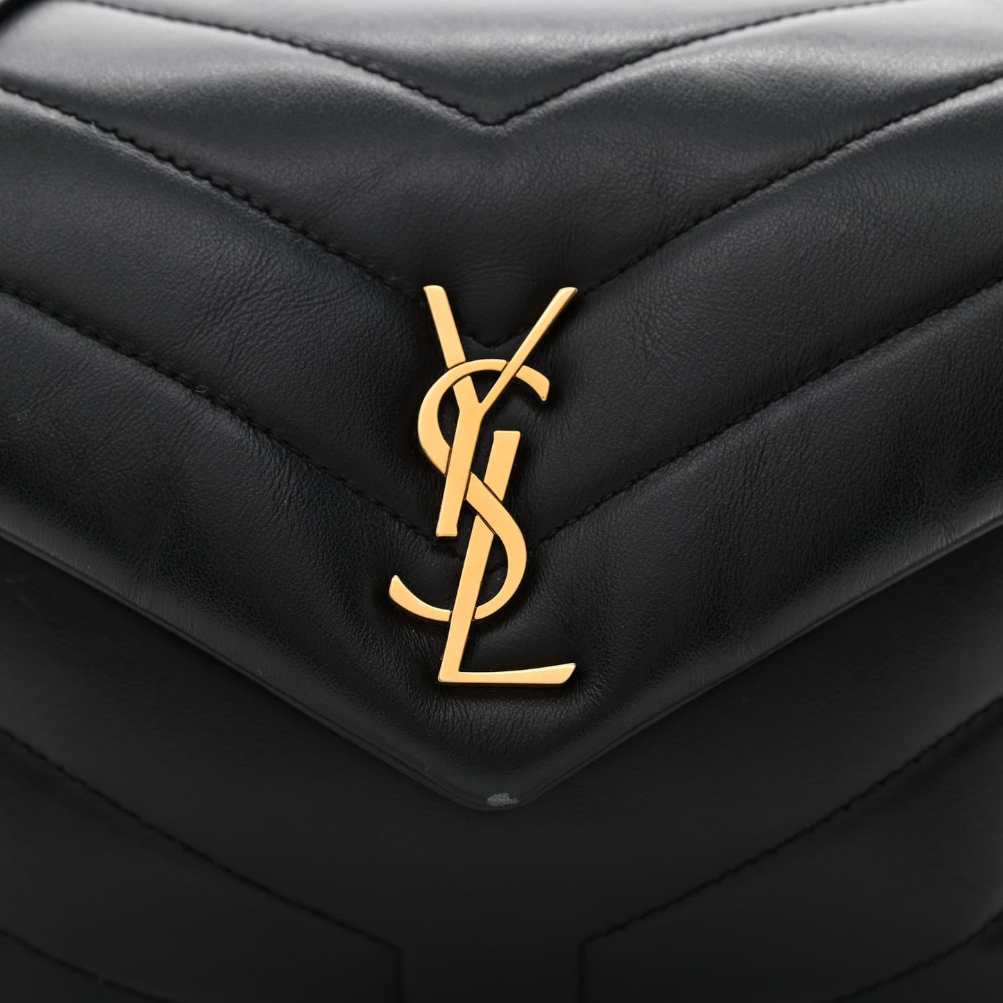 Calfskin Y Quilted Monogram Toy Loulou Crossbody Bag Black