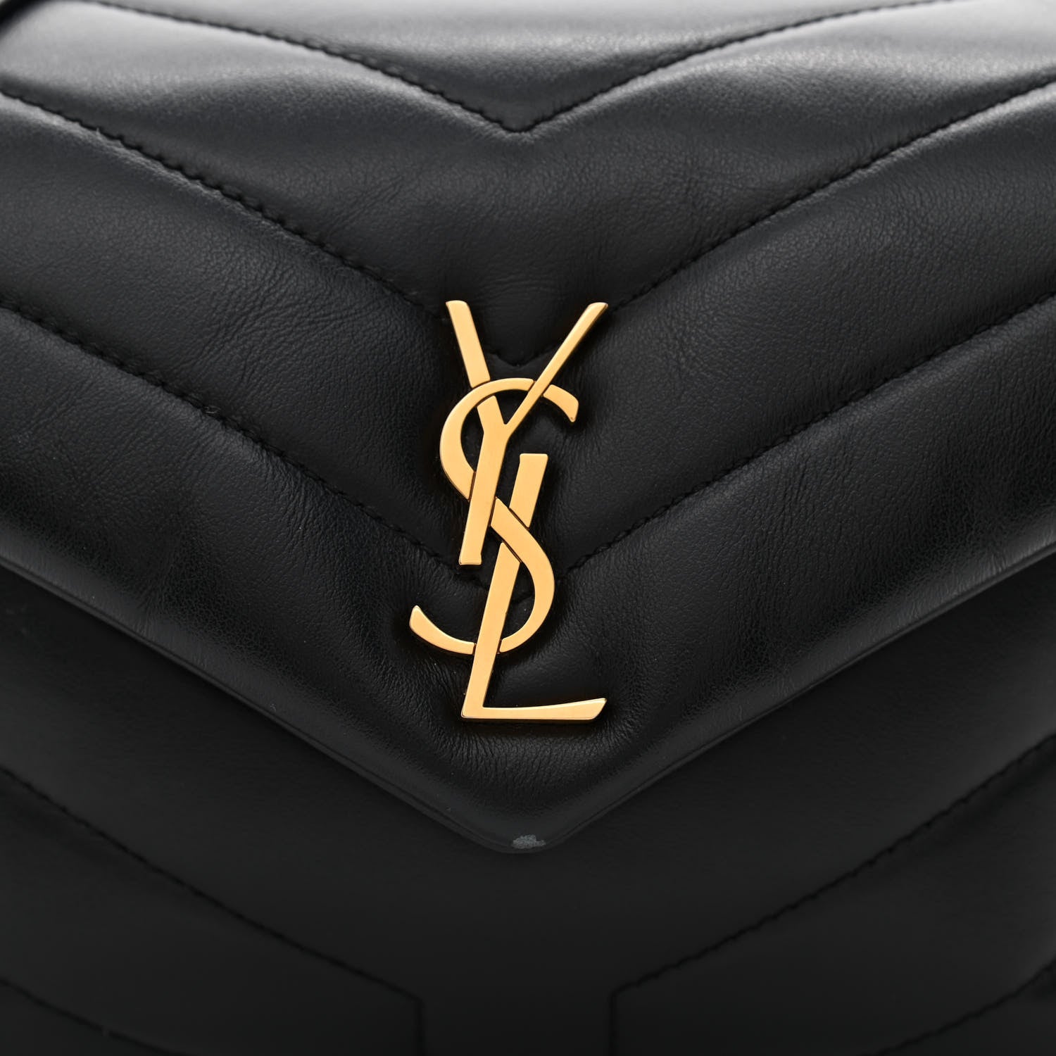 Saint Laurent Calfskin Y Quilted Monogram Toy Loulou Crossbody Bag Black 8 of 14