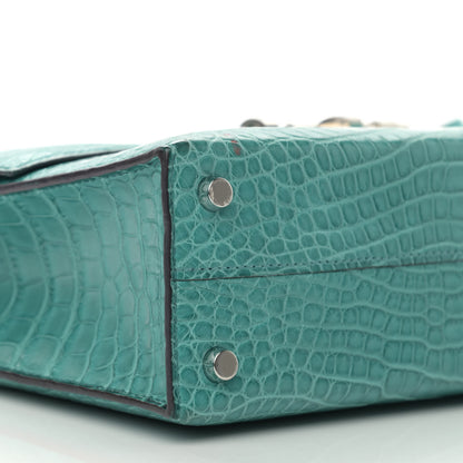 Hermes Matte Alligator Verrou 21 Bleu Paon 9 of 13