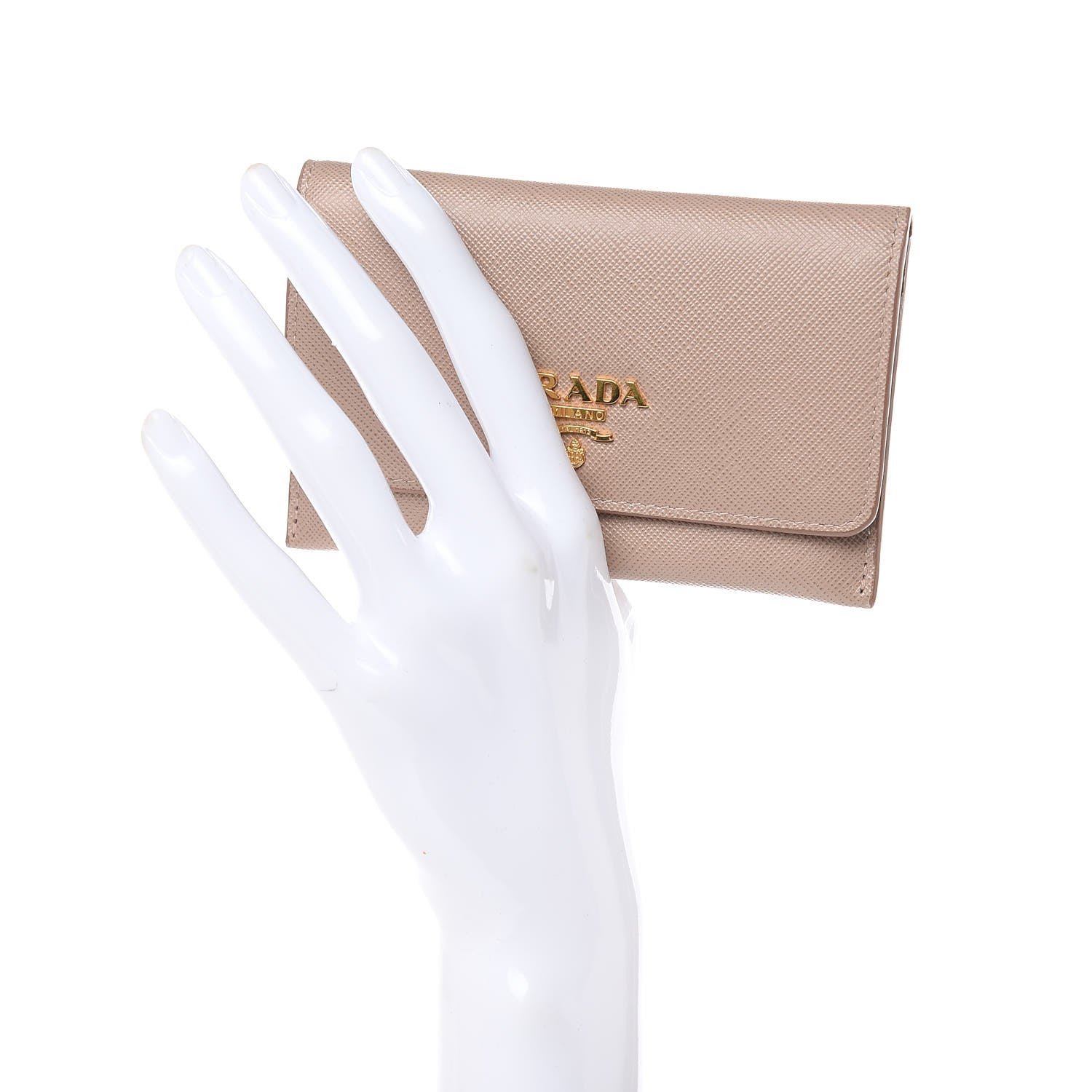 Prada Saffiano Metal Flap Card Holder Cammeo 2 of 8