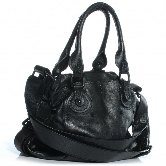 Leather Paddington Messenger Bag Black