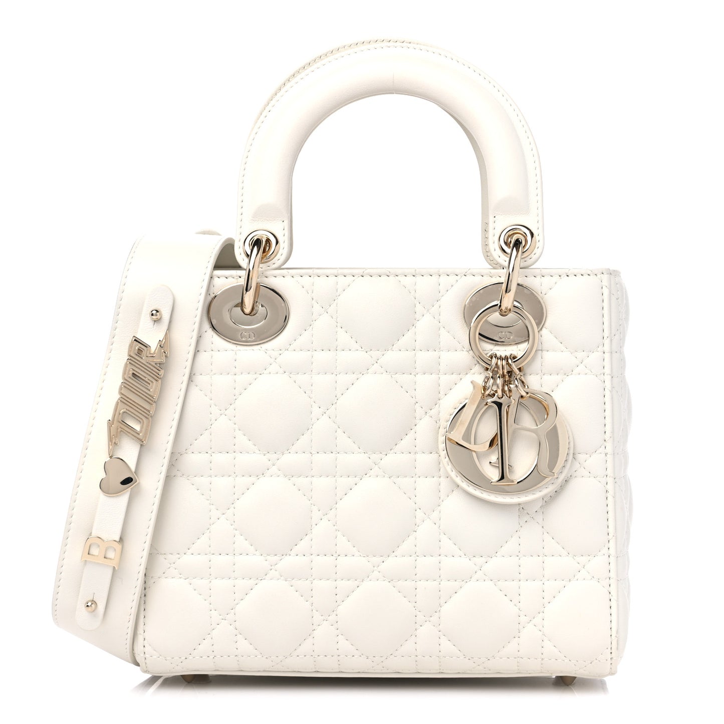 Lambskin Cannage Small My ABCDior Lady Dior White