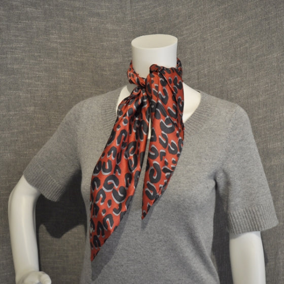 Louis Vuitton Silk Leopard Scarf Rouge 1 of 1