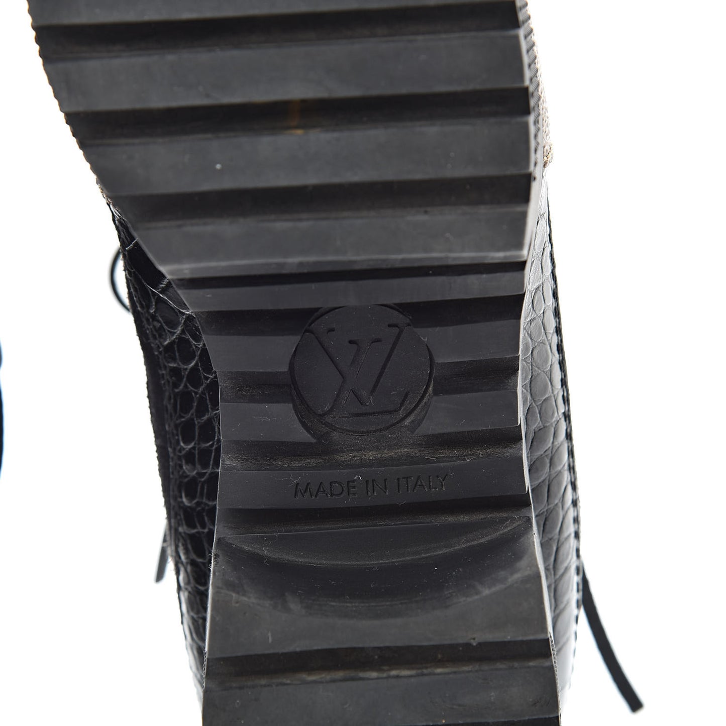 Suede Calfskin Reverse Monogram Laureate Platform Desert Boots 37.5 Black