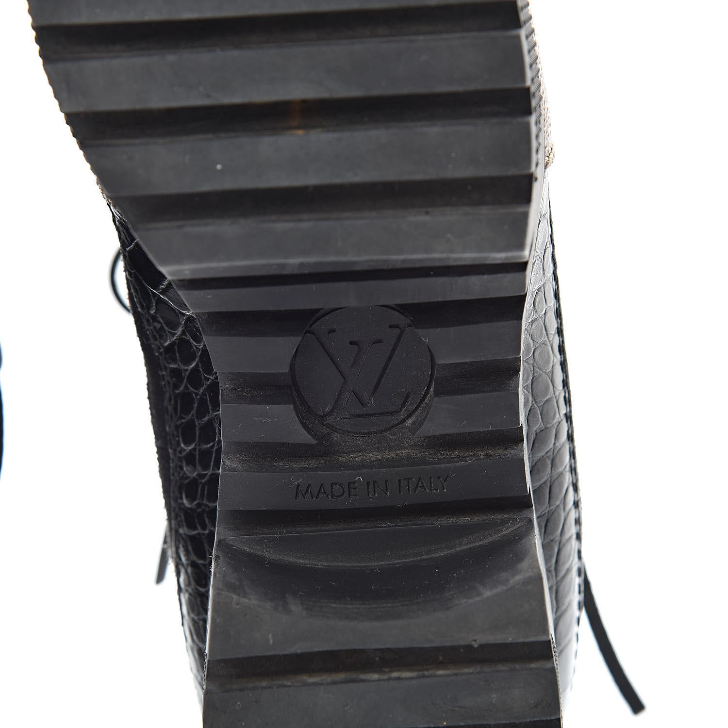 Louis Vuitton Suede Calfskin Reverse Monogram Laureate Platform Desert Boots 37.5 Black 8 of 12