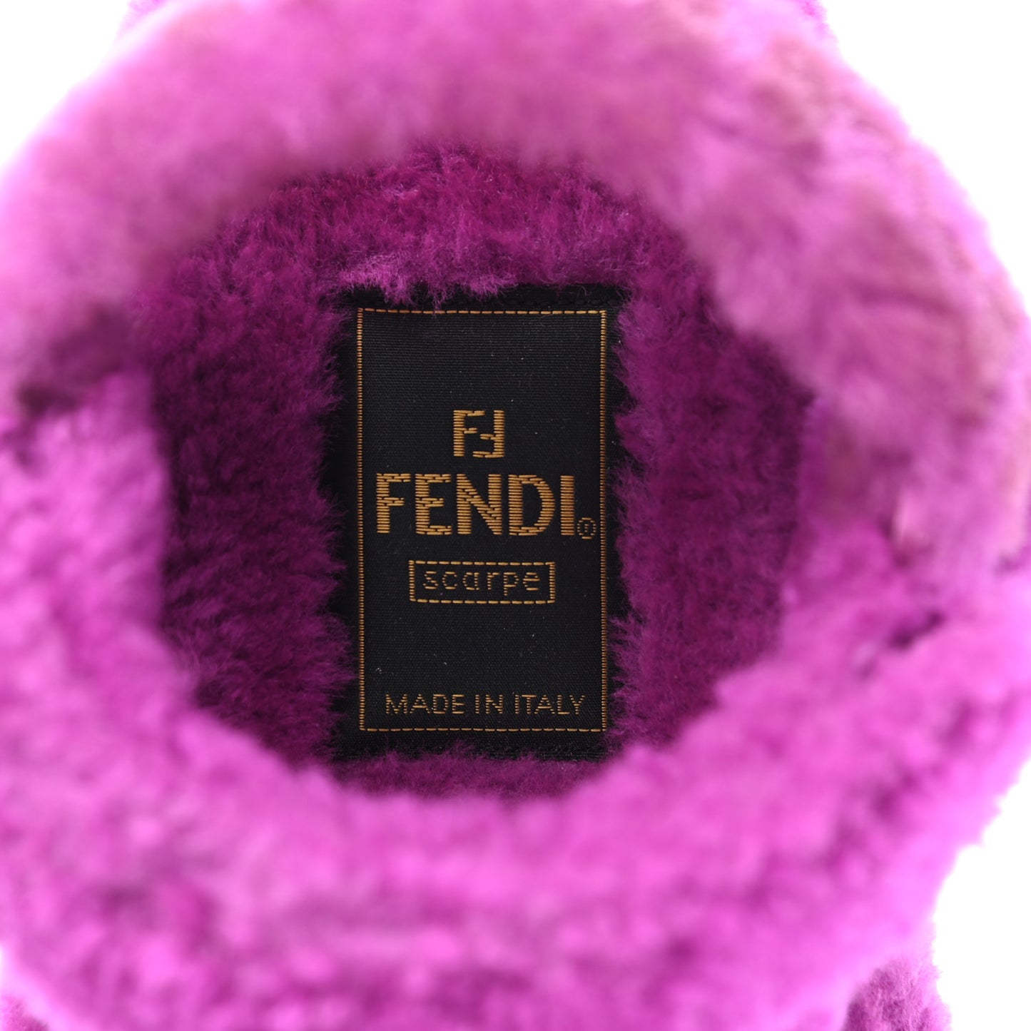 Shearling FF Fendi Feel Sandals 38 Bouganville
