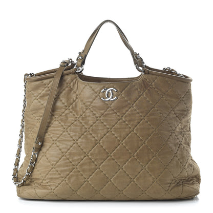 Chanel Iridescent Calfskin Quilted Large Sea Hit Tote Beige 1 of 10