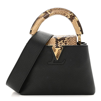 Louis Vuitton Taurillon Snakeskin Mini Capucines Black 1 of 12