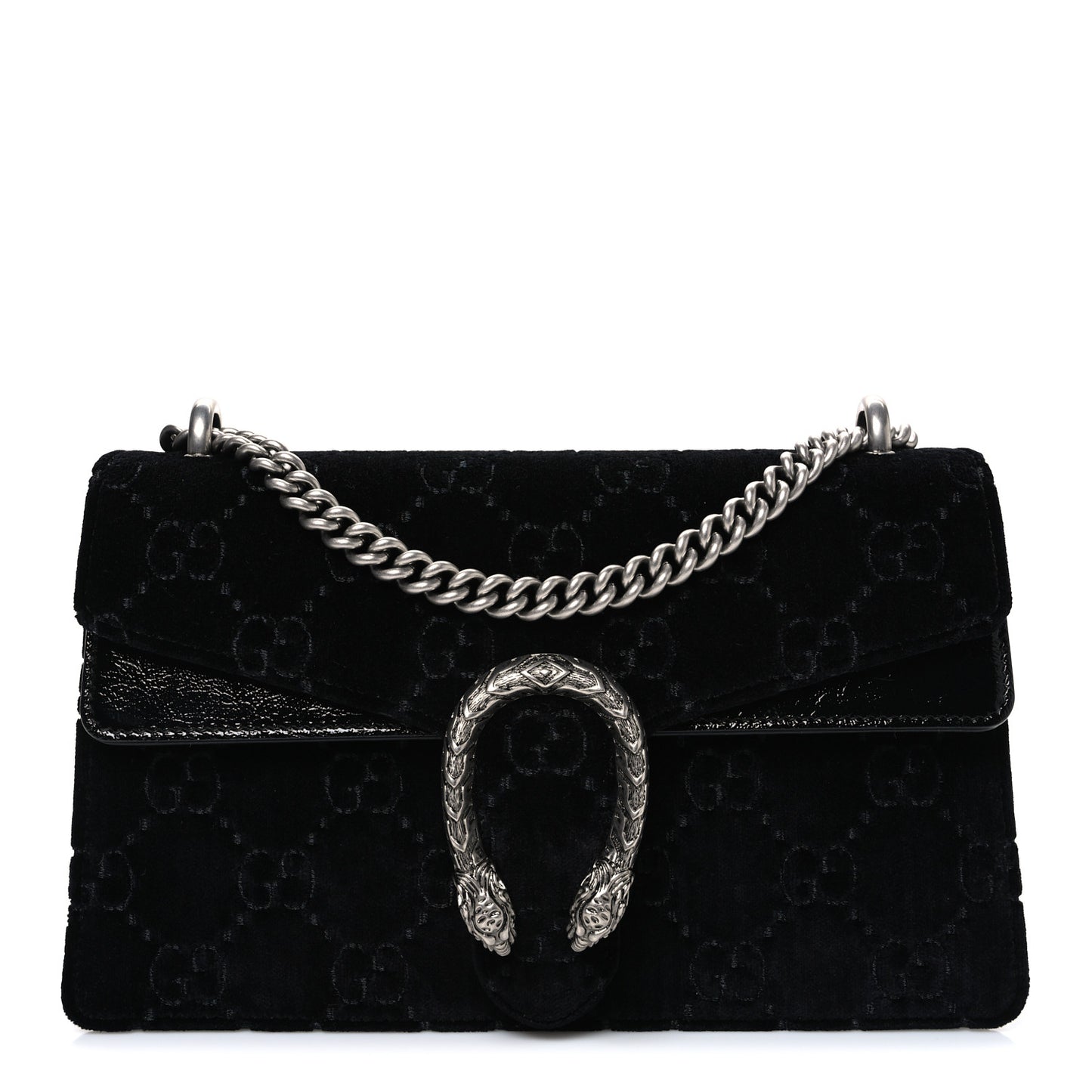 Velvet GG Monogram Small Dionysus Shoulder Bag Black