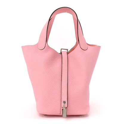Hermes Taurillon Clemence Picotin Lock 18 PM Rose Sakura 1 of 12