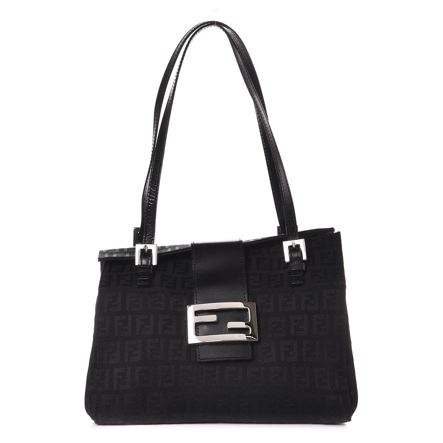 Fendi Zucchino Small Shoulder Bag Black 1 of 10