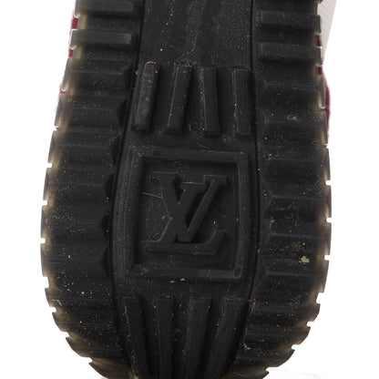Louis Vuitton Suede Calfskin Run Away Sneakers 35 Burgundy White 8 of 11