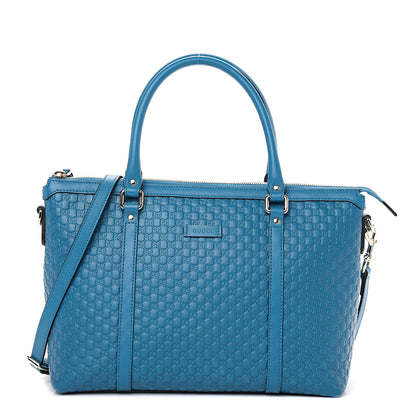 Gucci Soft Microguccissima Small Zippered Satchel Deep Cobalt 1 of 11