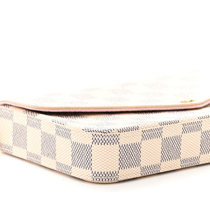 Louis Vuitton LOUIS VUITTON Damier Azur Pochette Felicie Chain Wallet Rose Ballerine 7 of 8