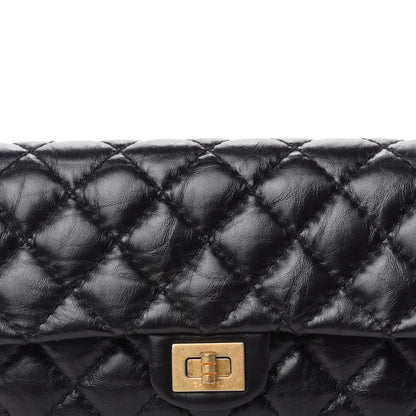 Chanel Aged Calfskin Quilted 2.55 Reissue Flap Belt Bag Clutch Black 10 of 11