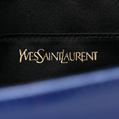 Saint Laurent Patent Calfskin Monogram Large Belle De Jour Clutch Royal Blue 6 of 10