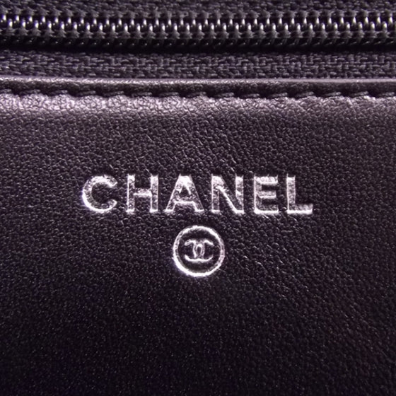 Lambskin Camelia Wallet on Chain