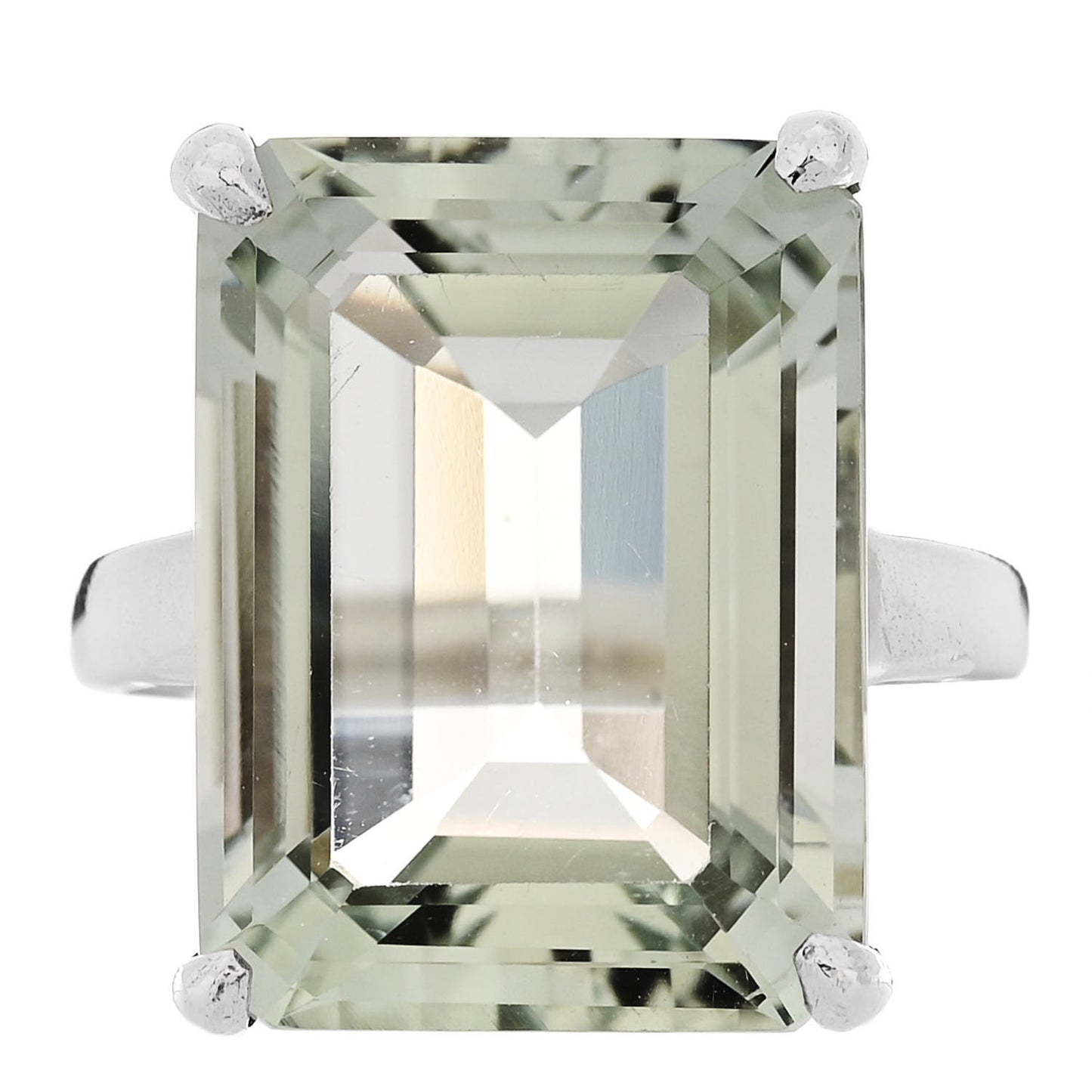 Sterling Silver Green Quartz Sparklers Cocktail Ring 47/4
