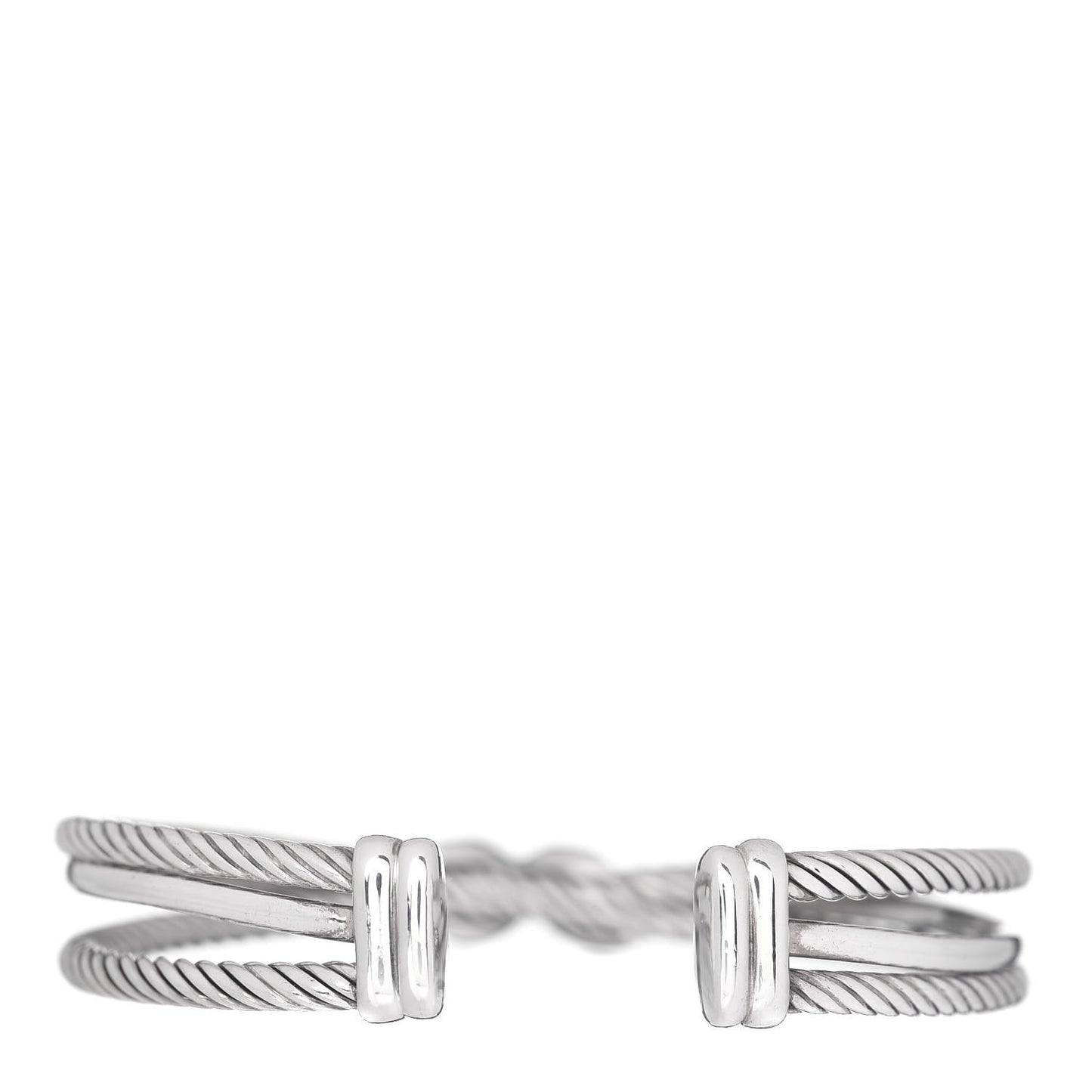 Sterling Silver Diamond 7mm Crossover X Bracelet
