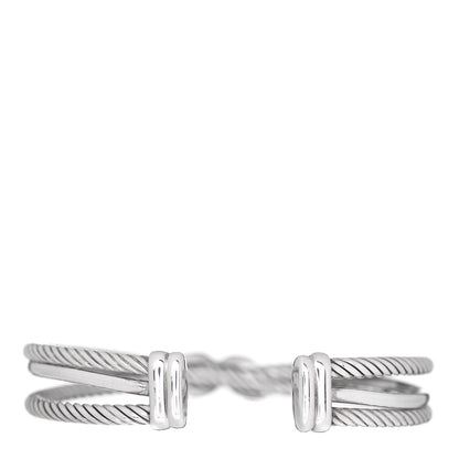 David Yurman Sterling Silver Diamond 7mm Crossover X Bracelet 3 of 4