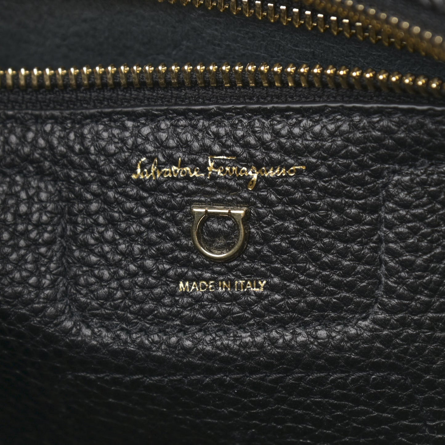 Hammered Calfskin Double Handle Small Amy Tote Black