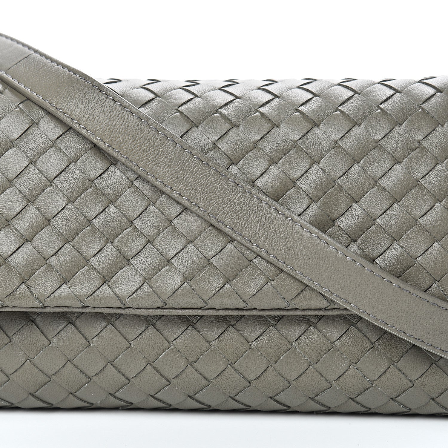 Bottega Veneta Nappa Intrecciato Flap Crossbody Grey 6 of 8